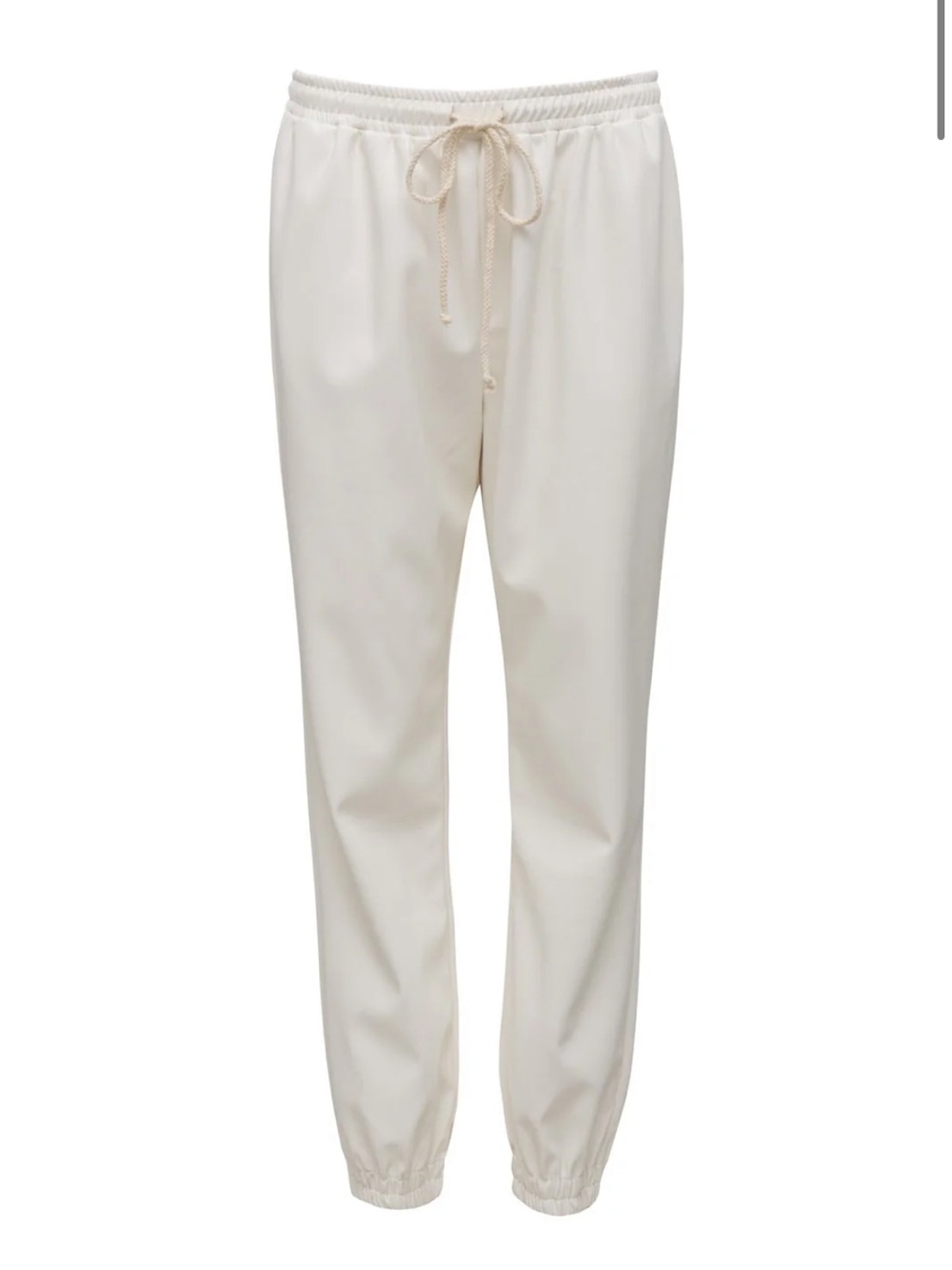 NWT Gold Hawk Cream Drawstring Faux Leather Jogger Pants